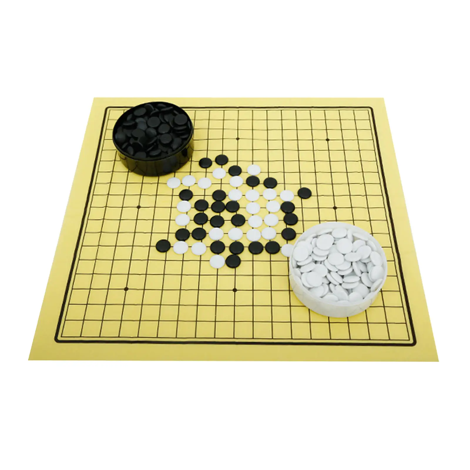 Folding Go Game Set Baduk/Weiqi 2 Player with Box Board Game Classic Strategy Games Go Set for Picnic Travel Beginner Adults