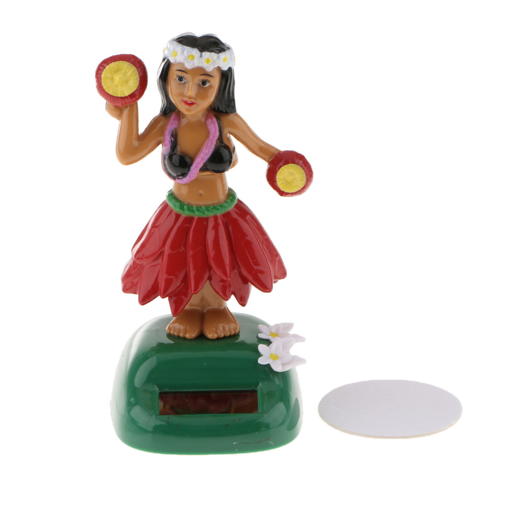 Solar Powered Dancing Llulu Party Hawaii Girl Swinging Bobble Toy Car Home Decor Ornament 3 Color Pick