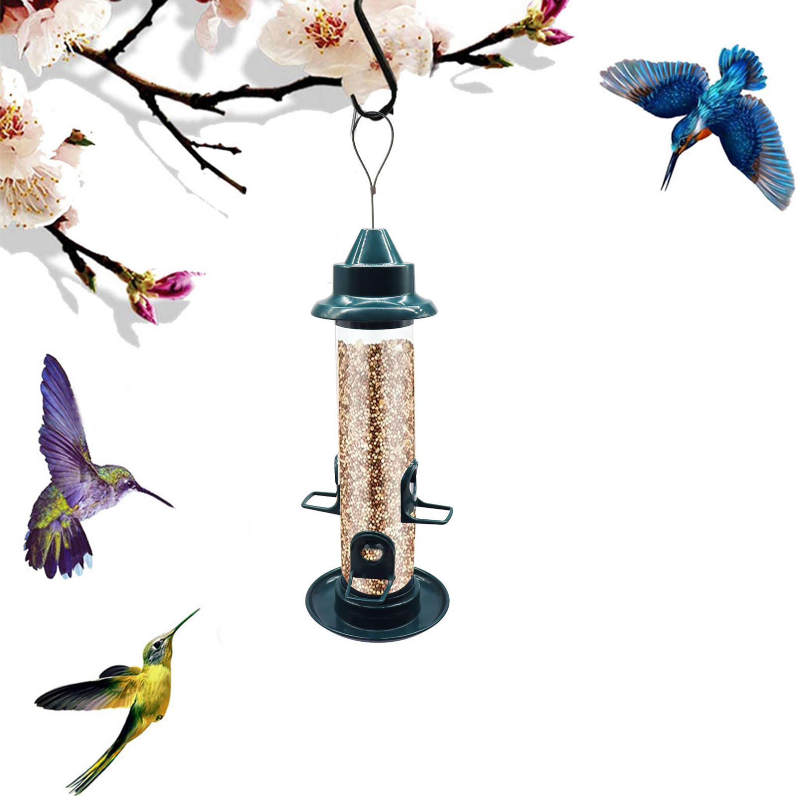 Birdfeeder Weatherproof Hanging Feeding Station Bird Watching Planter Garden Yard Porch Patio