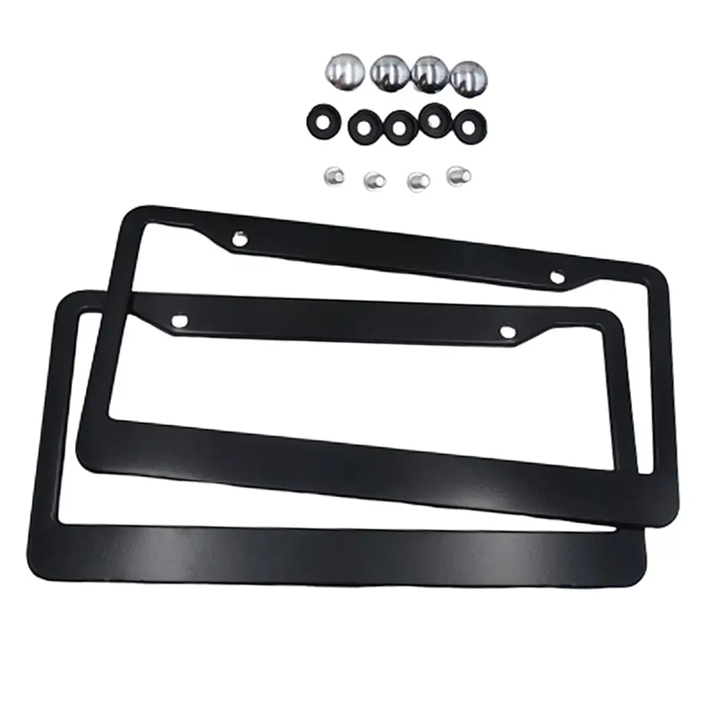 2X Universal Car Stainless Steel Racing License Plate Frame Protector Cover