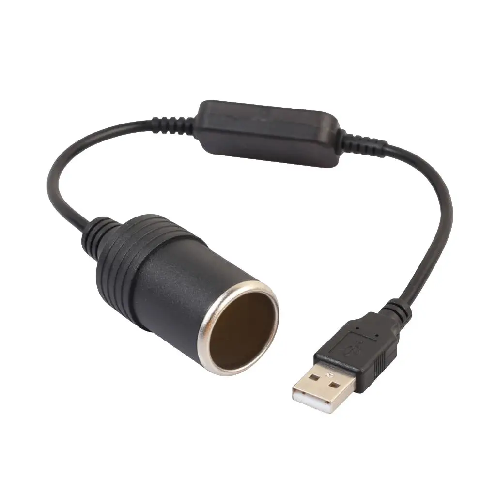 USB Female Cigarette Lighter Socket Power Converter Adapter Universal