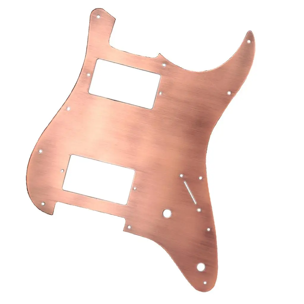 Golden as described Baosity Aluminum Alloy HH Guitar Pickguard Anti-Scratch Plate for Strat ST Electric Guitar Accessory 
