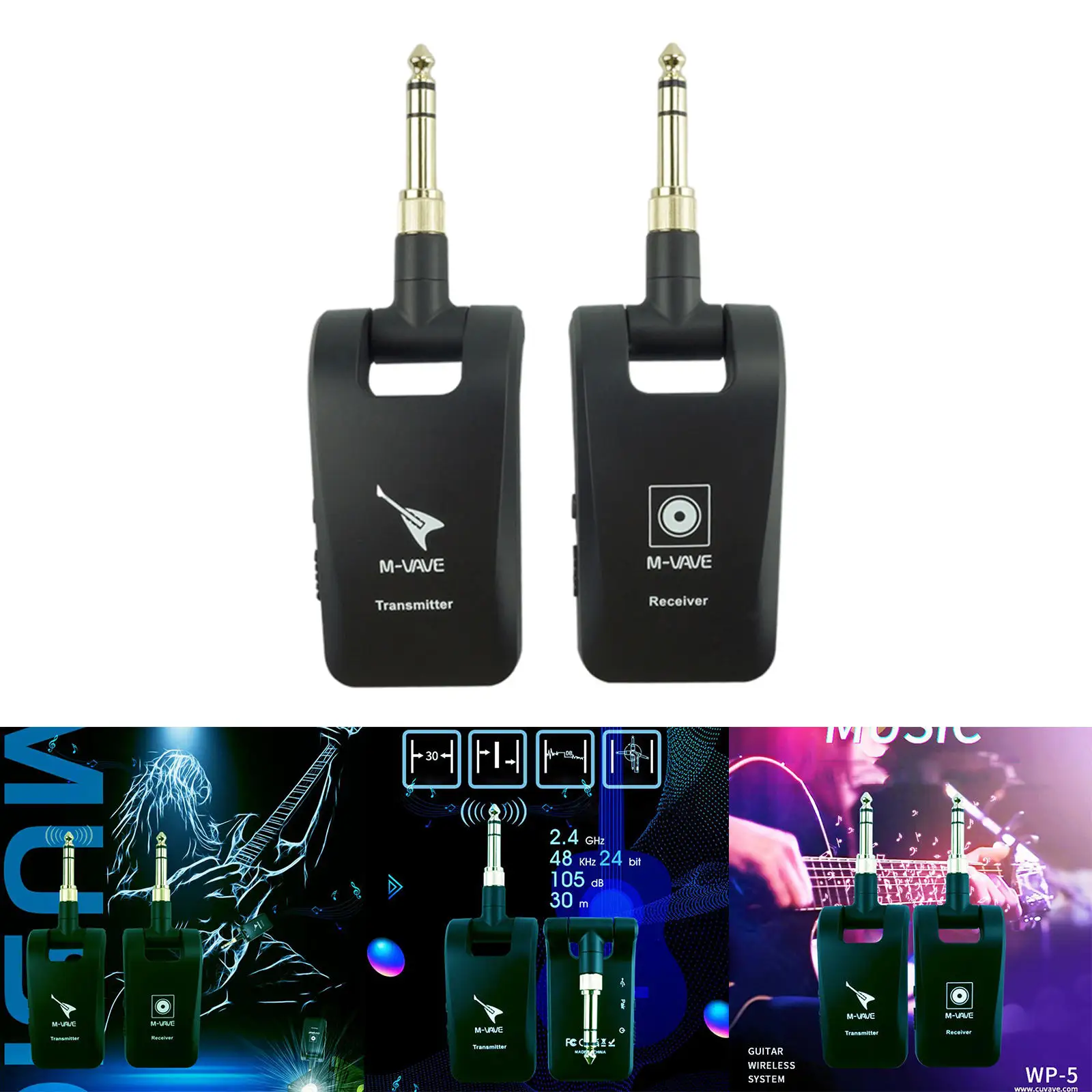 Guitar Transmitter Receiver Wireless Audio Transmitter and Receiver for Electric Guitar Bass