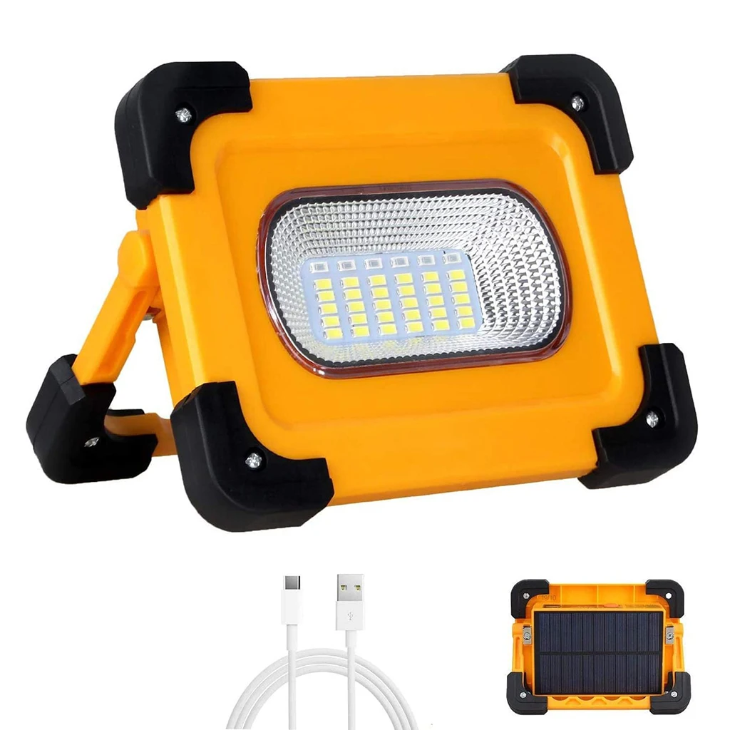 36W Powerful LED Spotlight LED Work Light USB+Solar Powered Camping Fishing