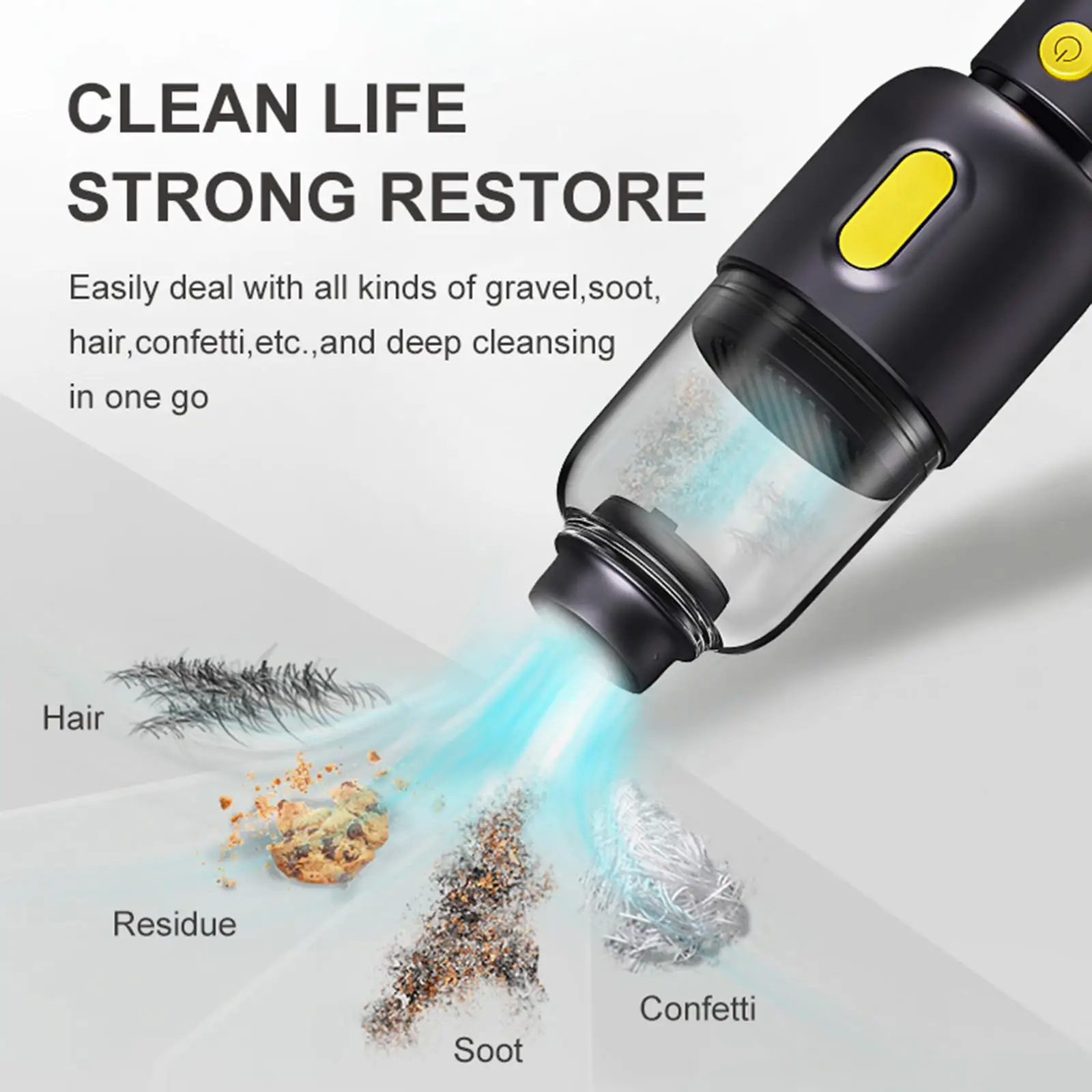 Mini Wireless Car Vacuum Cleaner Rechargeable Wet Dry USB Type-C Sweeper Kit Duster for Home Pet Hair Cleaning Desktop Office