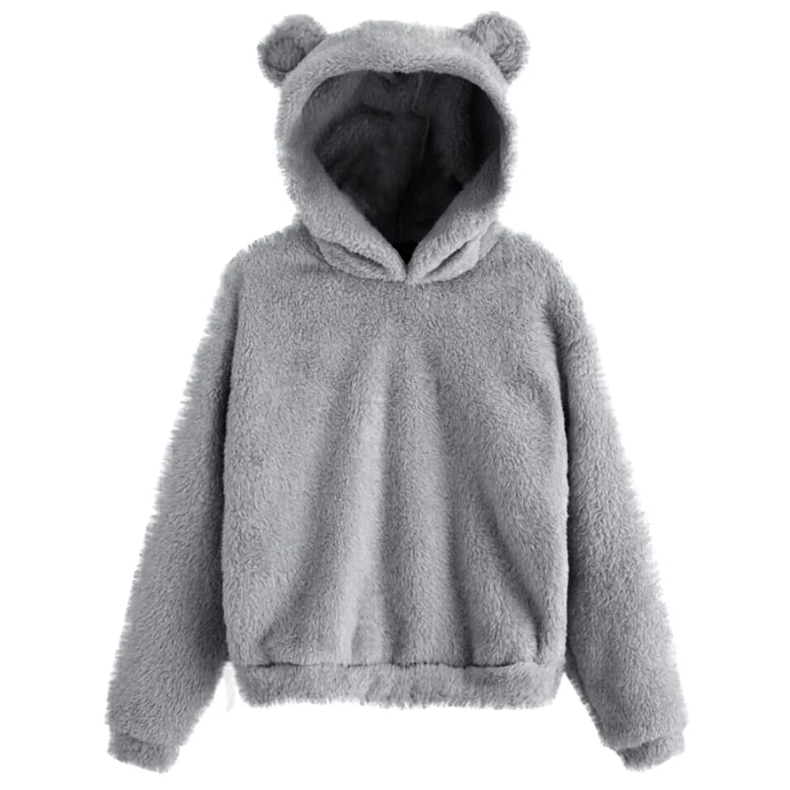 hoodie jacket 5XL Cute Bear Ear Fuzzy Hoodie Pullover Korean Fashion Loose Warm Fleece Sweatshirt Women's Hoodies Jacket Coat худи оверсайз teddy bear hoodie