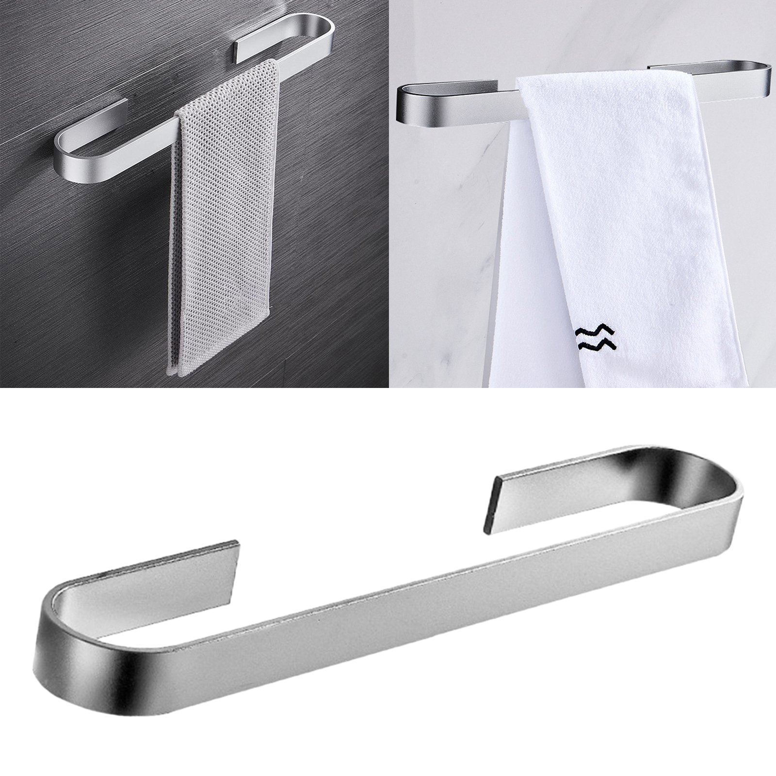 Kitchen Bathroom Hanger Towel Rack Holder Storage Organizer Space Saving Wall Mounted Rack