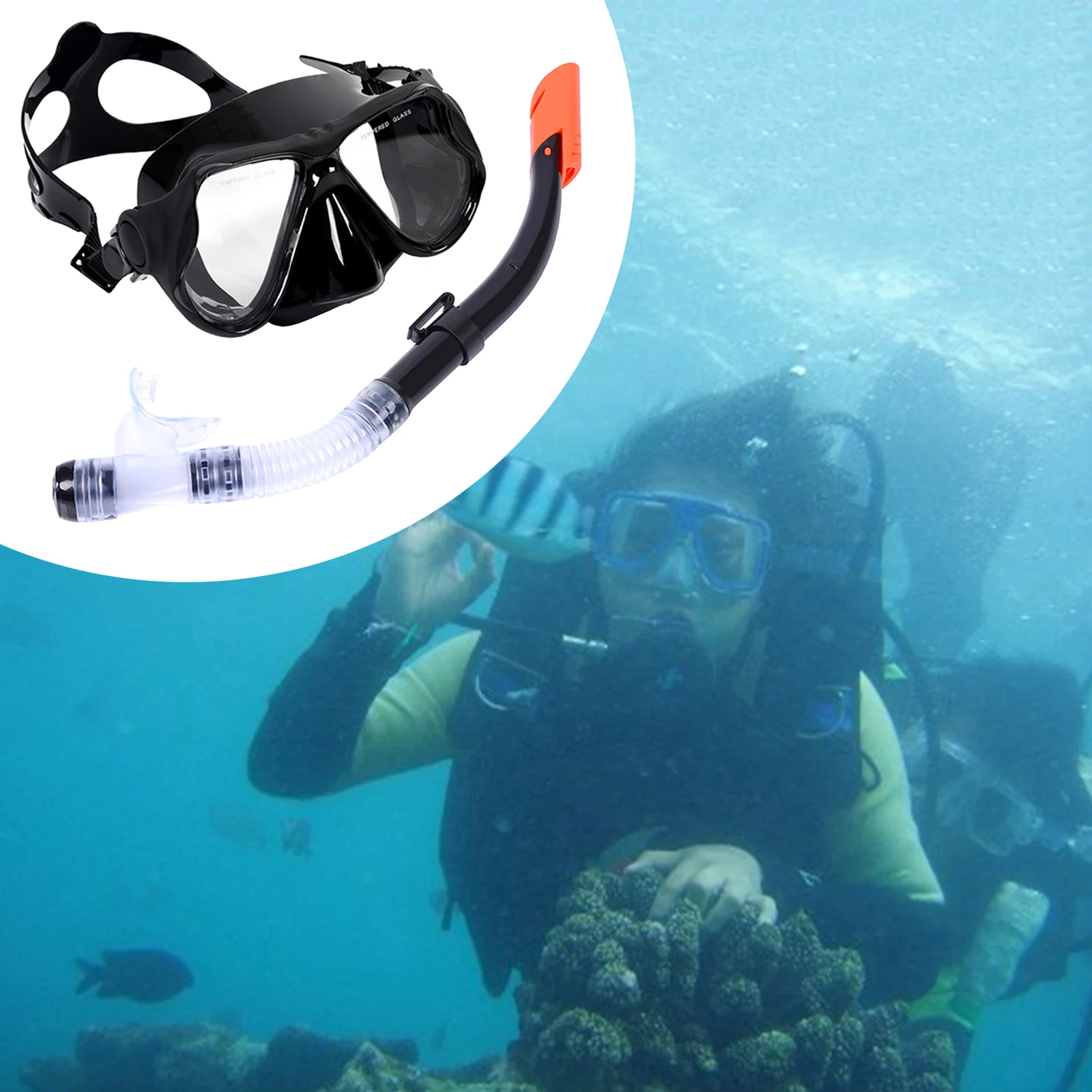 Dry Snorkel Mask Set Snorkeling Gear ? Foldable Dry Snorkel Set, Purge Valve Tube, Anti Fog Large Panoramic Goggles Mask
