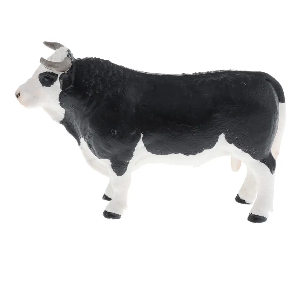 2xRealistic Animal Model Figures Kids Educational Toy Home Decor - Cow