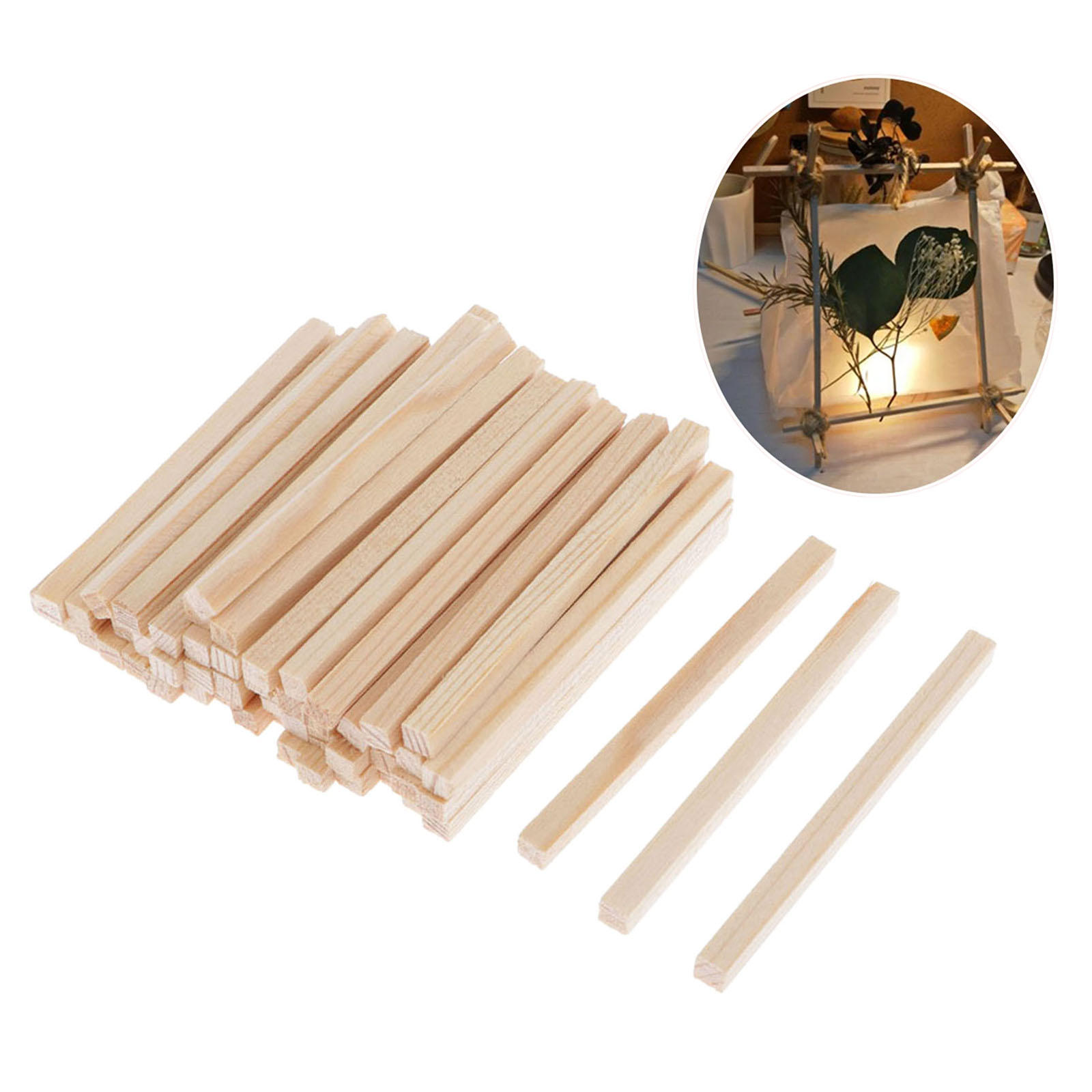 100x Unfinished Wood Wooden Sticks Craft Woodcraft Scrapbooking Cake Pins
