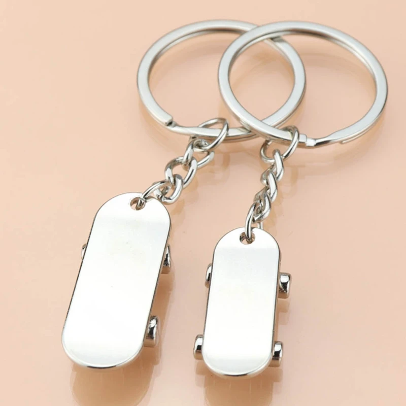 Couple 2PCS Charm Keychains Creative Skateboard Women Key ring Accessories 