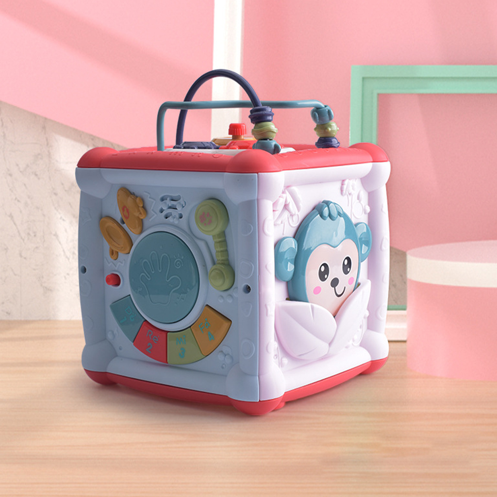 Baby Activity Cube Toddler Toys 7 in 1 Educational Shape Sorter Musical Toy Bead Maze Counting Discovery Toys For Kids Learning