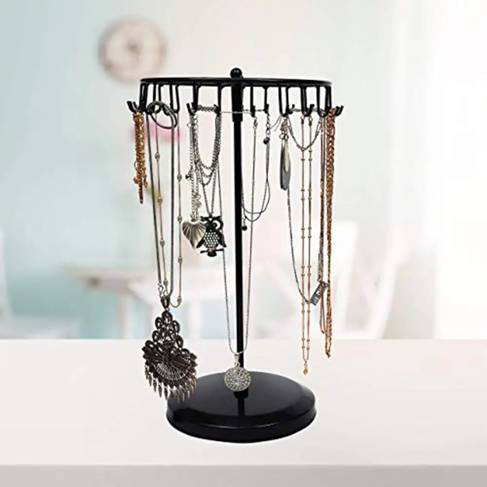 Rotatable Bracelet Necklace Stand Earring Ring Display Jewelry Iron Holder Rack 
