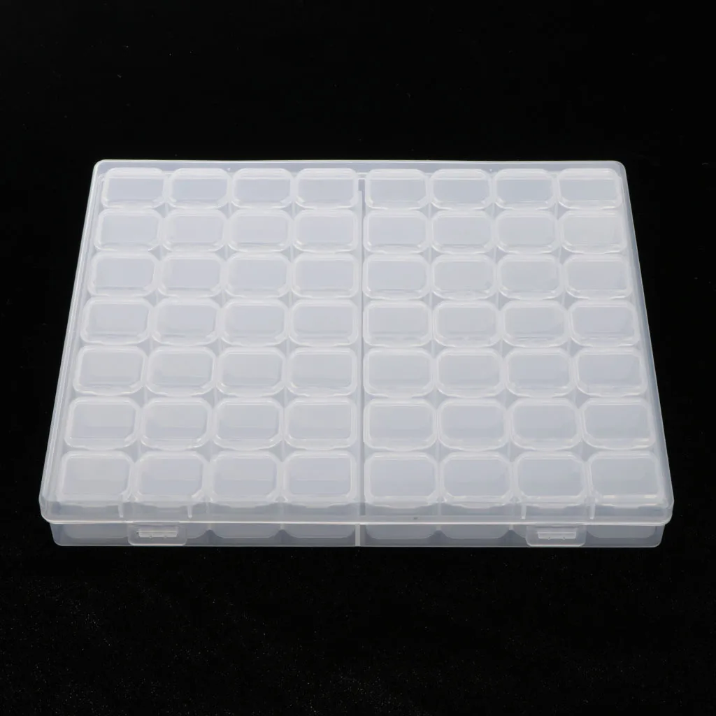 Beads Organizer Box with Dividers - 56 Small Grids, Clear Organizer Box, Plastic