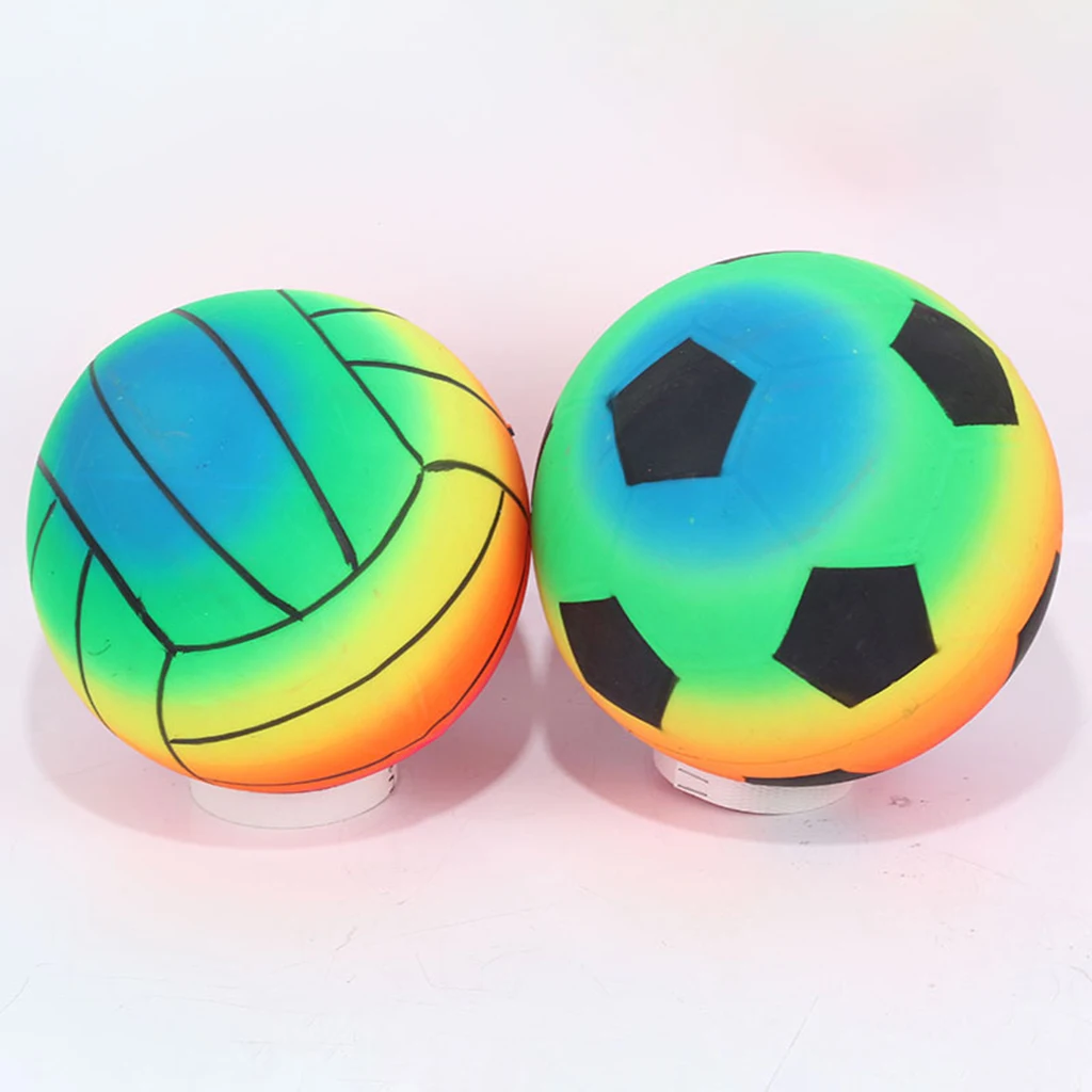 Kids Soccer Ball Children Sports Training Ball Rainbow Indoor Outdoor Toddlers Recreational Toy Ball