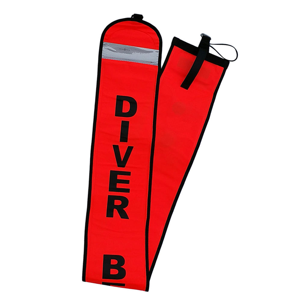 Scuba Diving Safety Sausage Surface Marker Buoy SMB Signal Tube Gear - High Visibility - Compact & Portable - 152x17.8cm