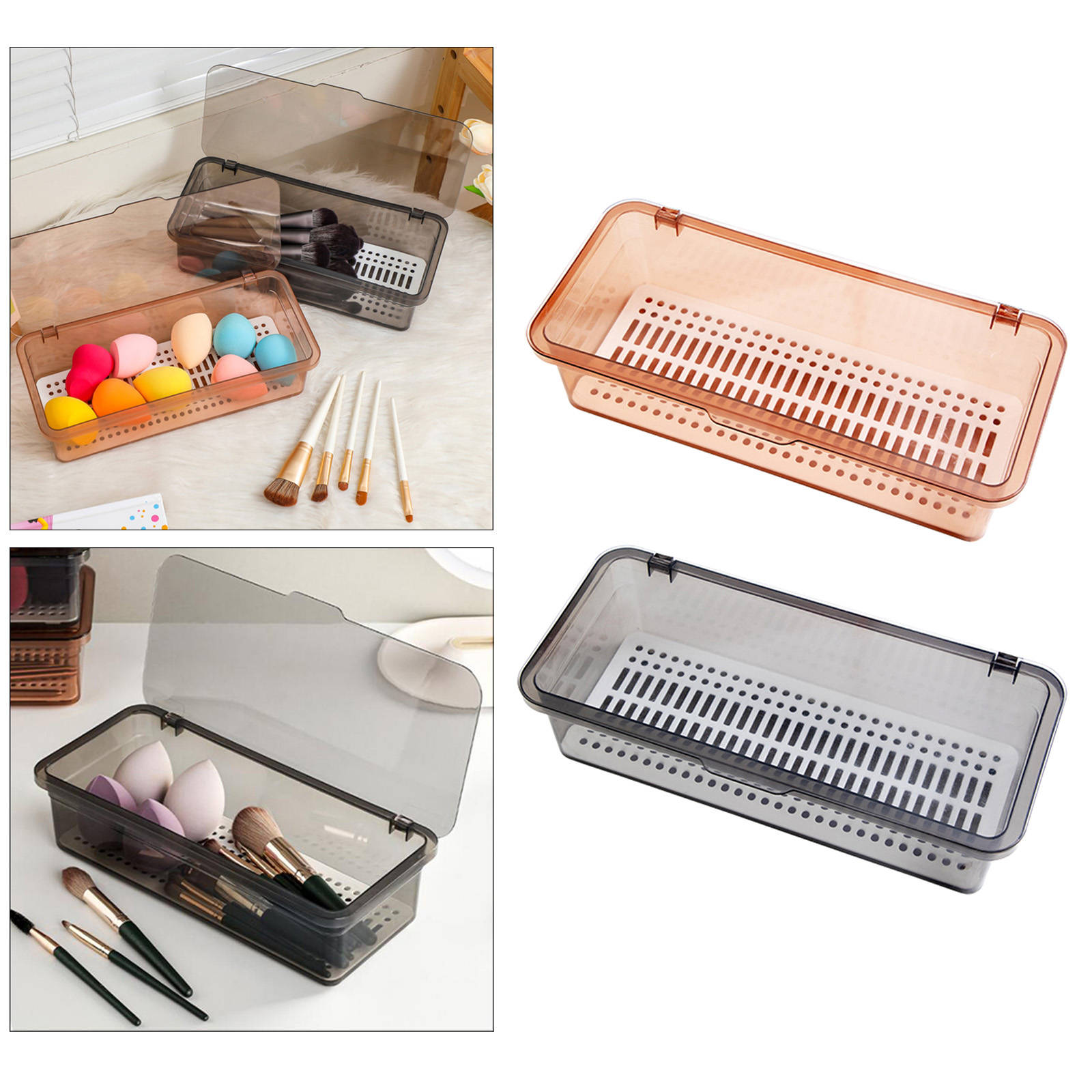 Makeup Brush Box Decorative Dustproof Portable Acrylic Container for Store Vanity Countertops Bathroom Lip Gloss Makeup Brushes
