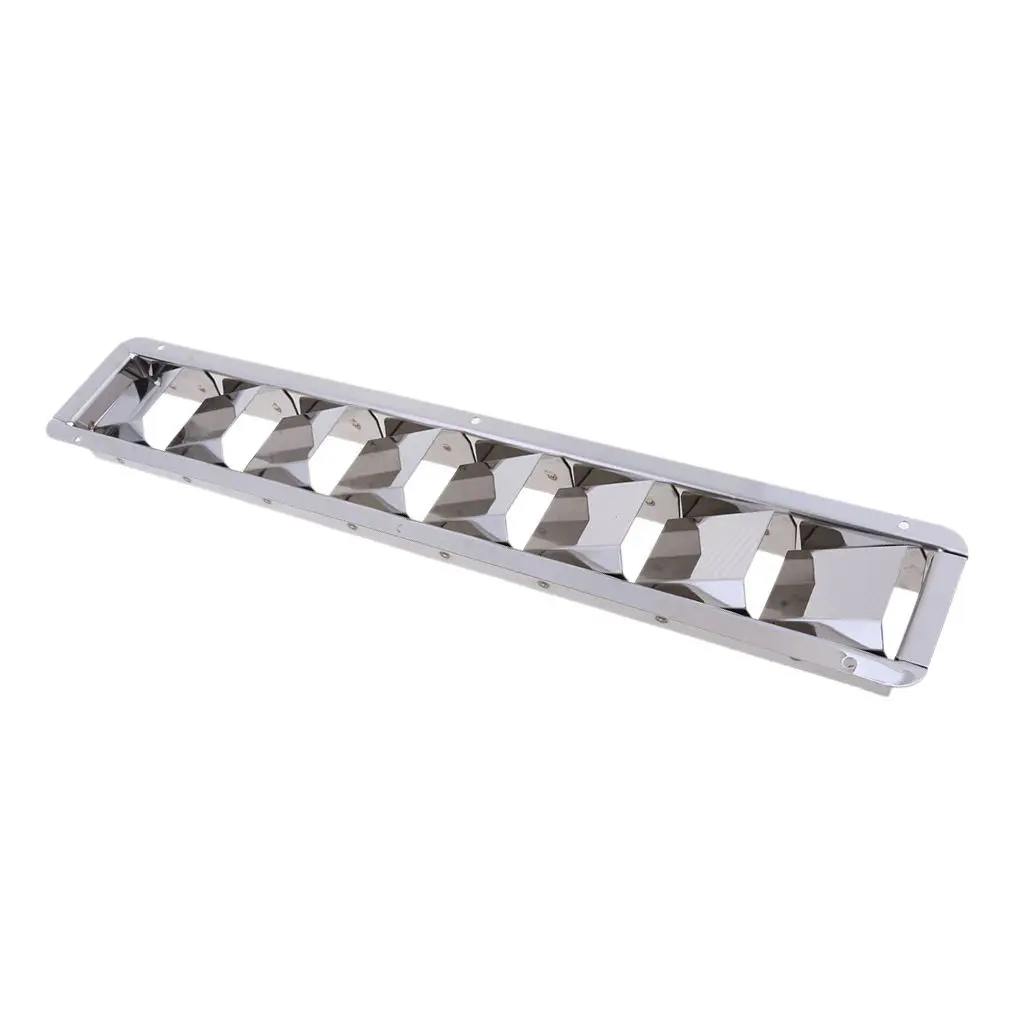 8 Slots Louvered Vents, Boat Marine Hull Air Vent Grill Replacement Part for RV Caravan - Stainless Steel (Silver)