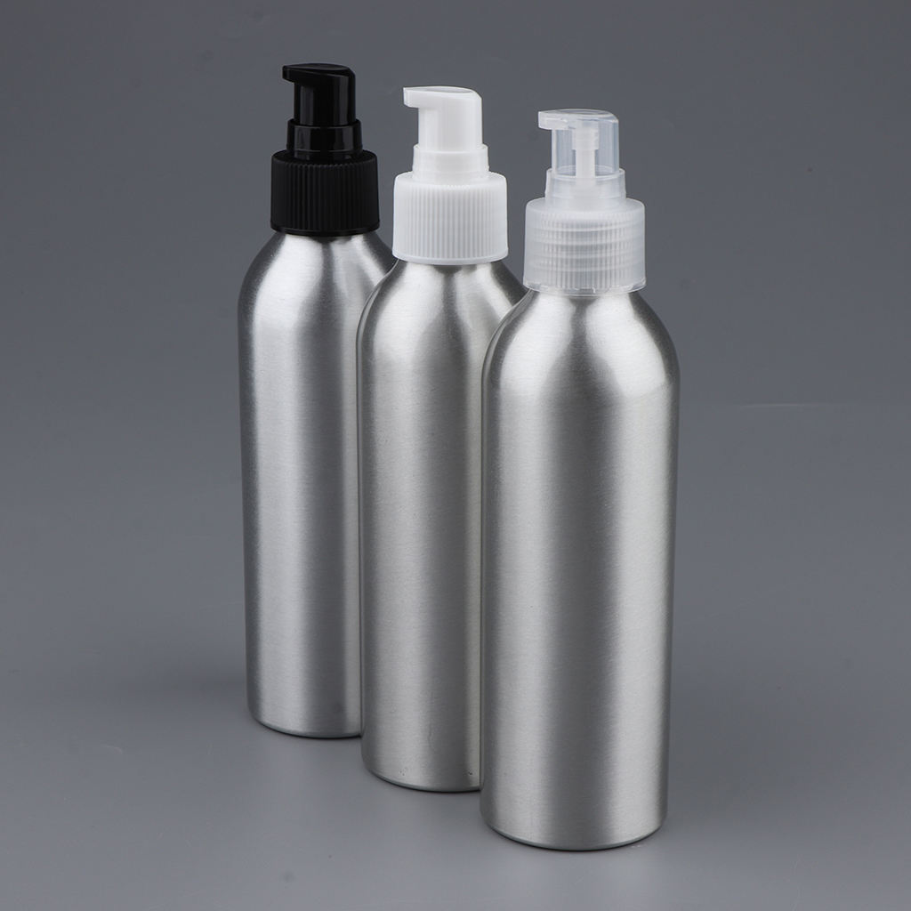 2Pcs Empty Airless Lotion Cream Pump Aluminum Container Cosmetic Bottle Dispenser Travel Containers - 150ml