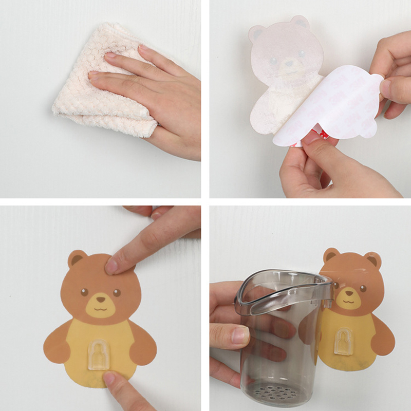 Bear Hug Storage Cup Punch-Free Drainable Multifunctional Toothbrush Holder