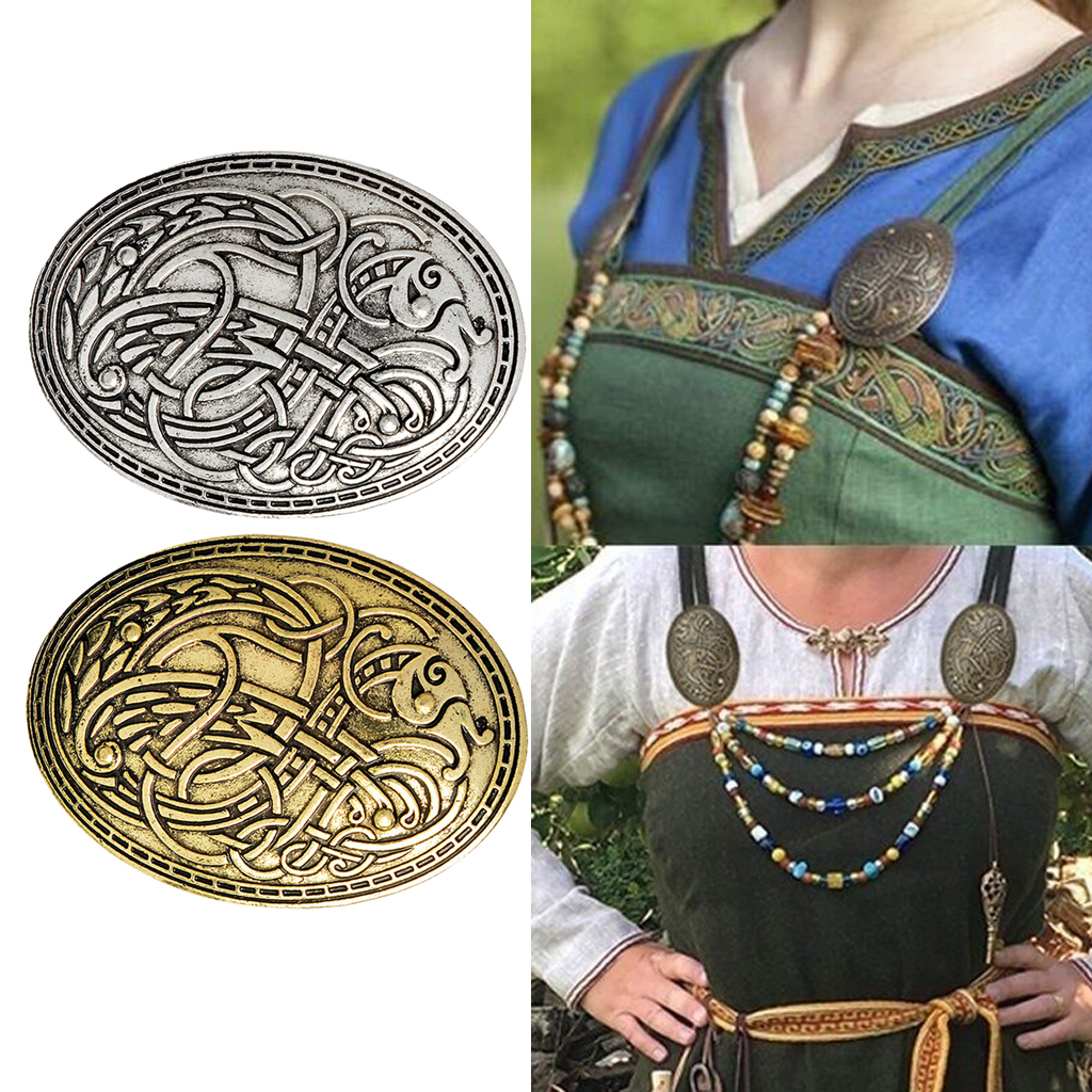 Norse Medieval Scarf Pin Viking Symbol Brooch Oval Scarf Sweater