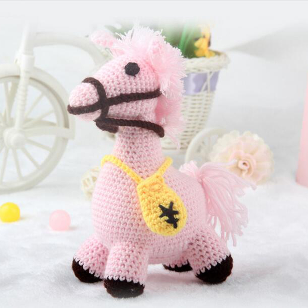 Doll Crochet Kit for Beginners Handmade Knitting Animal Horse Stuffed Toy