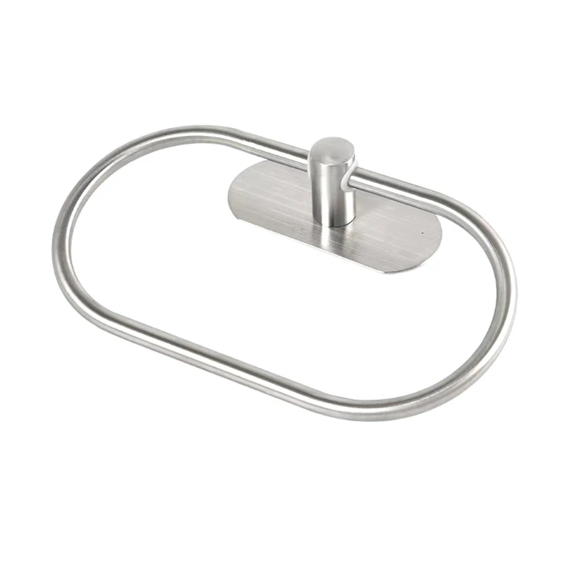 1pc Wall-mounted Towel Ring Modern Oval Towel Holder for Hotel Bathroom Kitchen 
