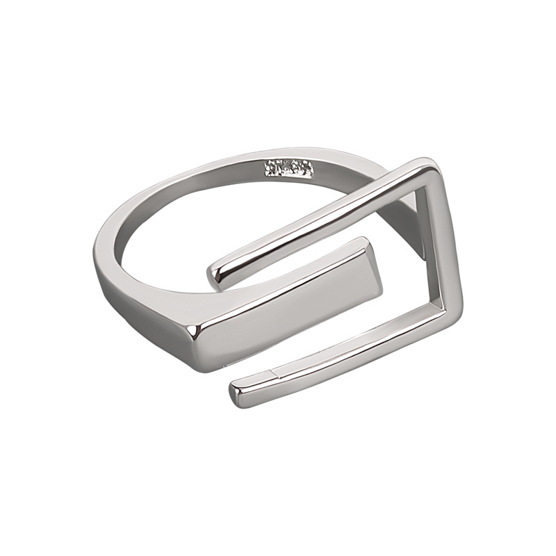 CIAXY Silber Farbe Geometrische Glänzend Ringe für Frauen Persönlichkeit Verstellbaren Ring Mode Kreativität Schmuck – Detail 7