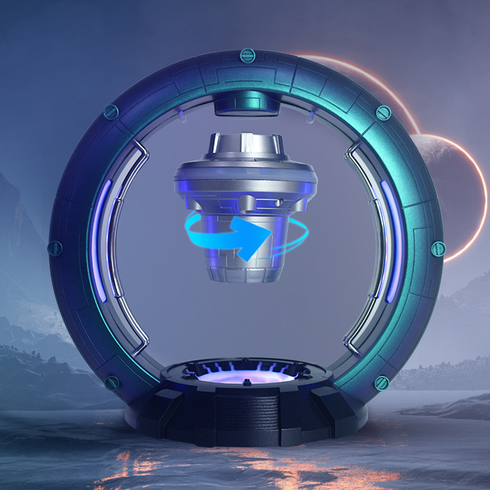 Magnetic Levitating Speaker Bluetooth 5.0 LED Flash Wireless Floating Speakers