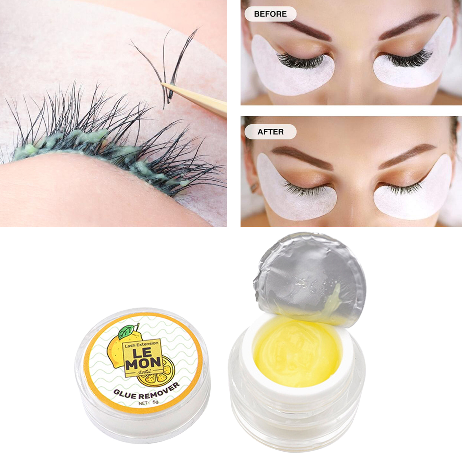 Eyelash Glue Remover Professional Fast Dissolution 5G Fruit Flavour Low Irritation Cream for Lashes Remover Makeup Tools