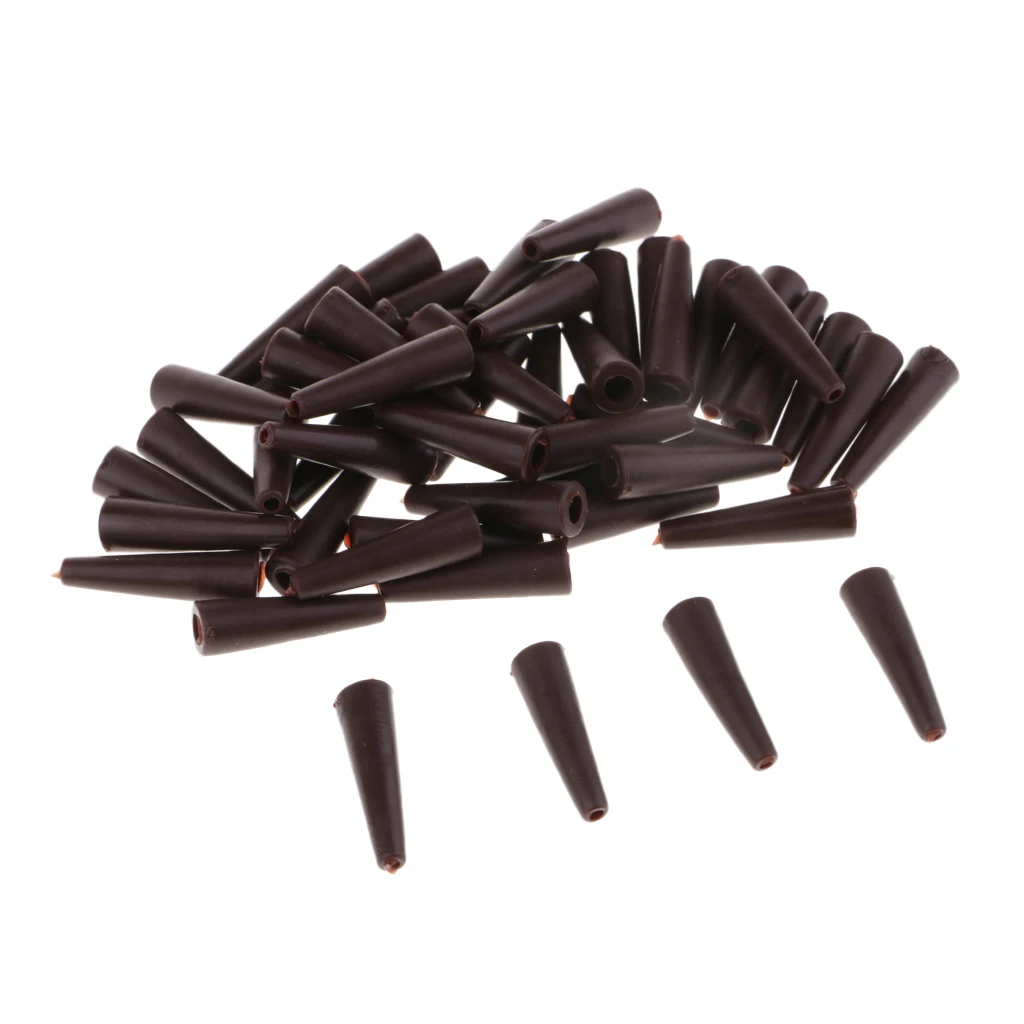 50pcs Rubber Pipes Tail Clips  Safety Carp Rig Sleeves 20mm Fishing