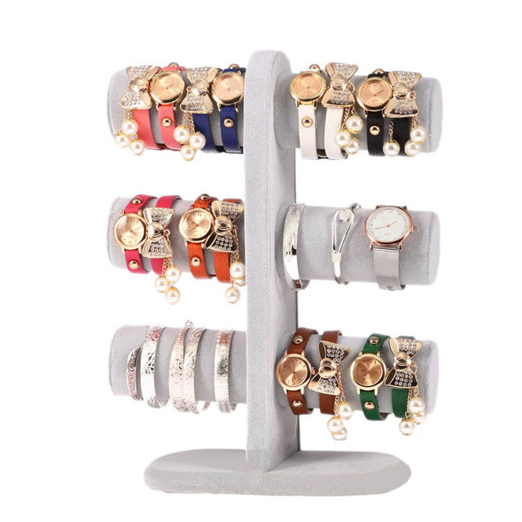 Three Layers Display Stand Storage Rack Bracelet Clock Display for