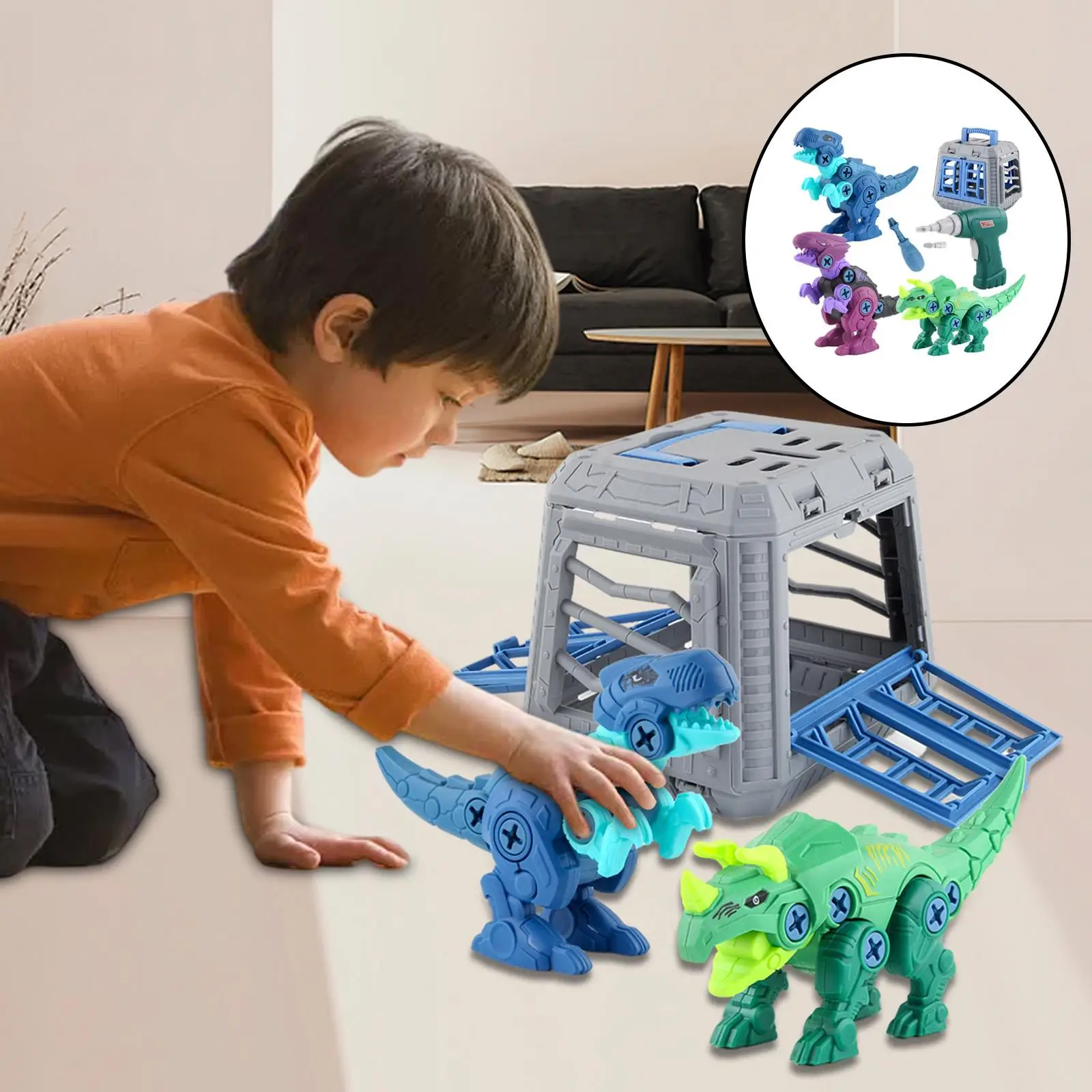 DIY Disassembly Dinosaur Toys Assembly Learning Toys Screw Nut Take Apart Dinosaur Toys for Christmas Children 4 5 6 7 Year Old