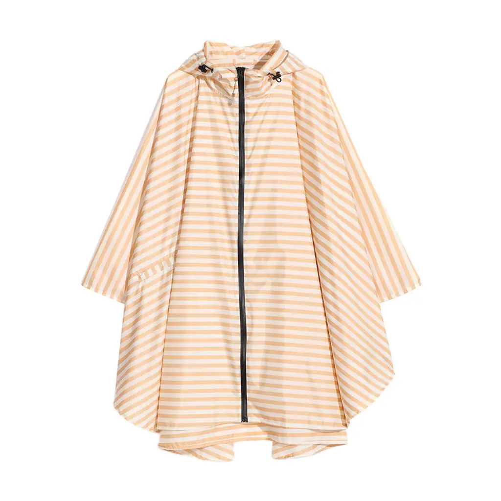 Unisex striped Waterproof Hooded Rain coat Jacket Waterproof Rain Poncho