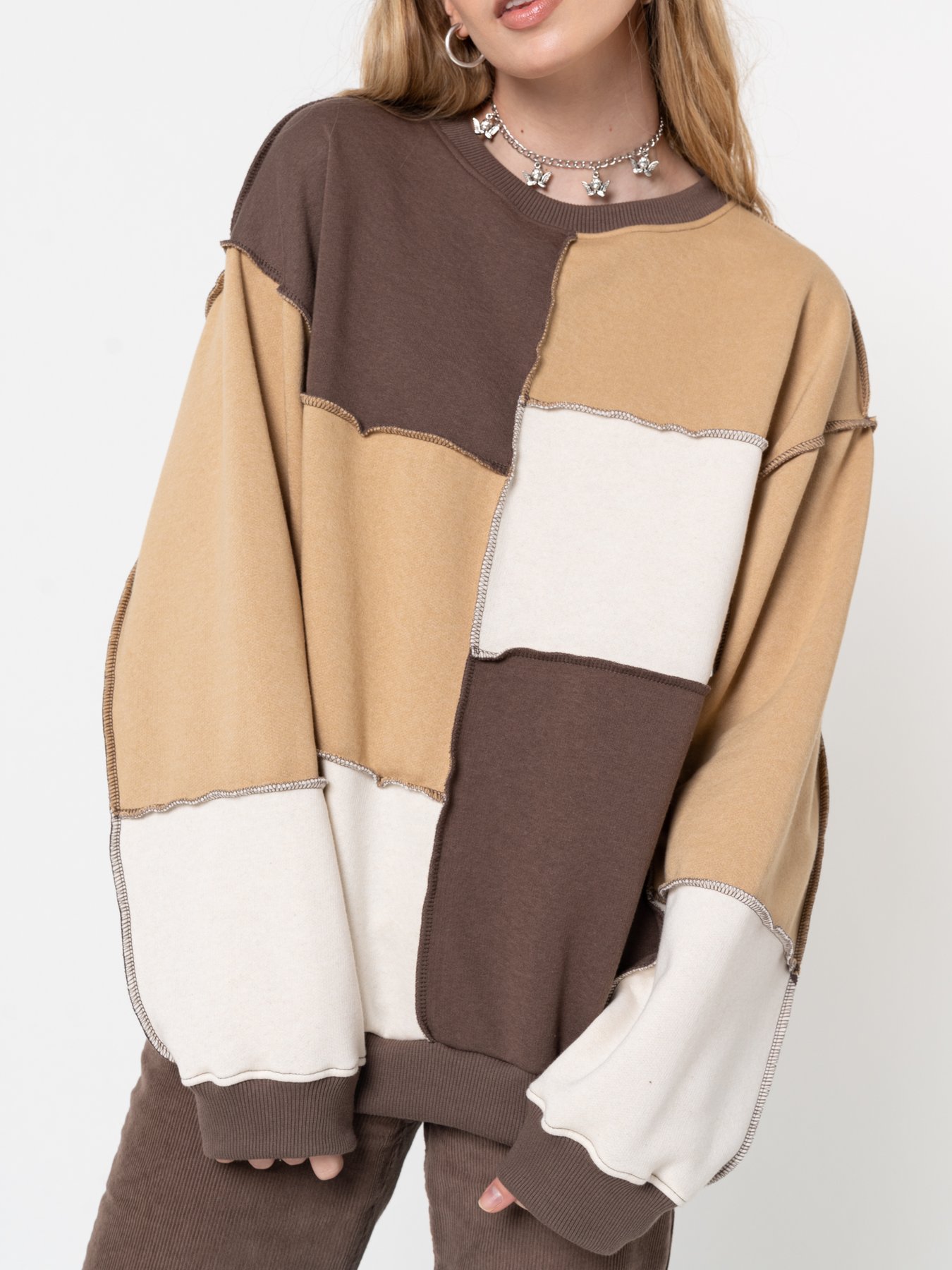 Waliicorners Long Sleeve Pullover Casual Loose Sweatshirt Tops Fashion Color Block Sweatshirts 9 H0fffcd2f81f14de6bc203b3f2aa64547d