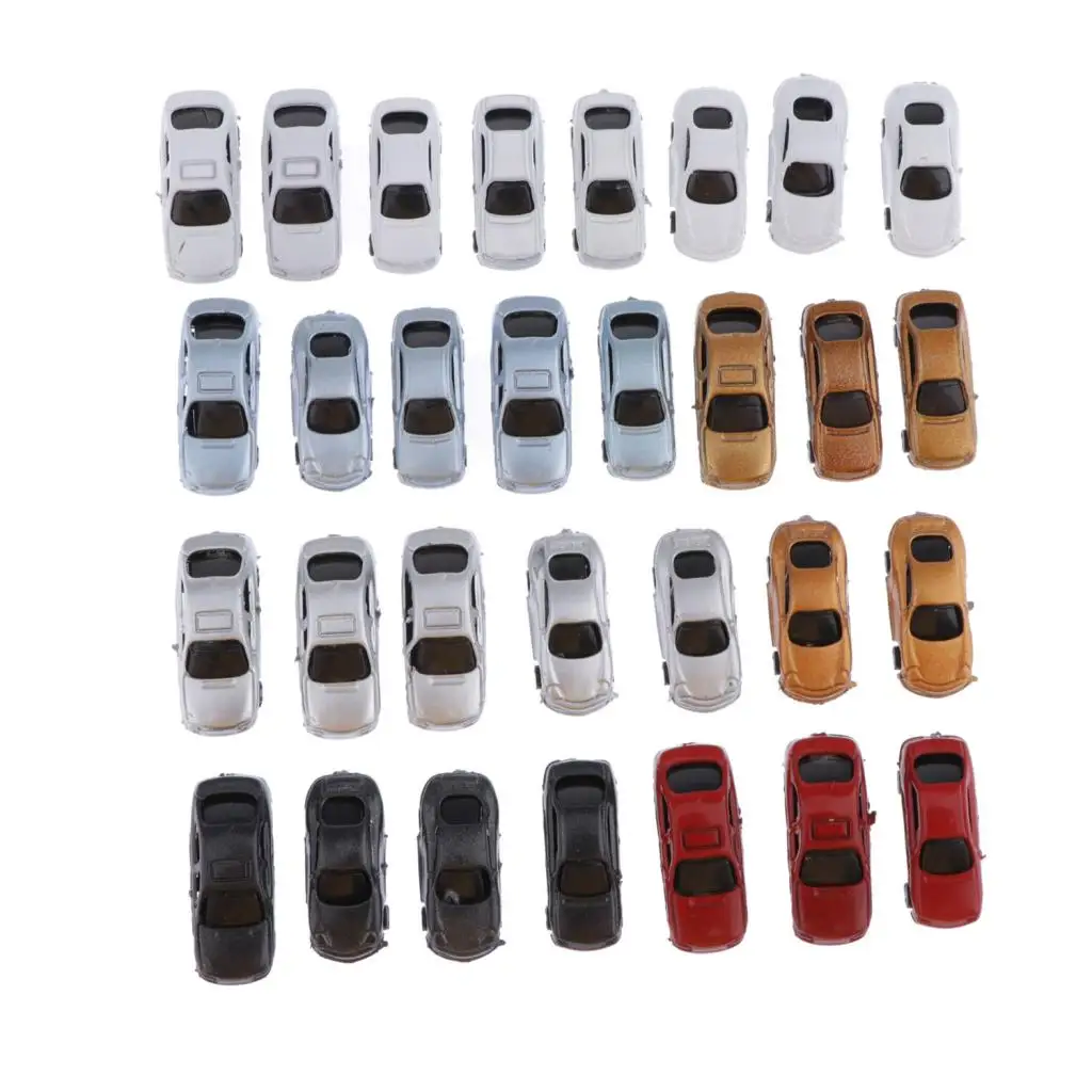 Z Gauge 1:200 Painted Model Cars For Parking Scenery Train Layout Diorama