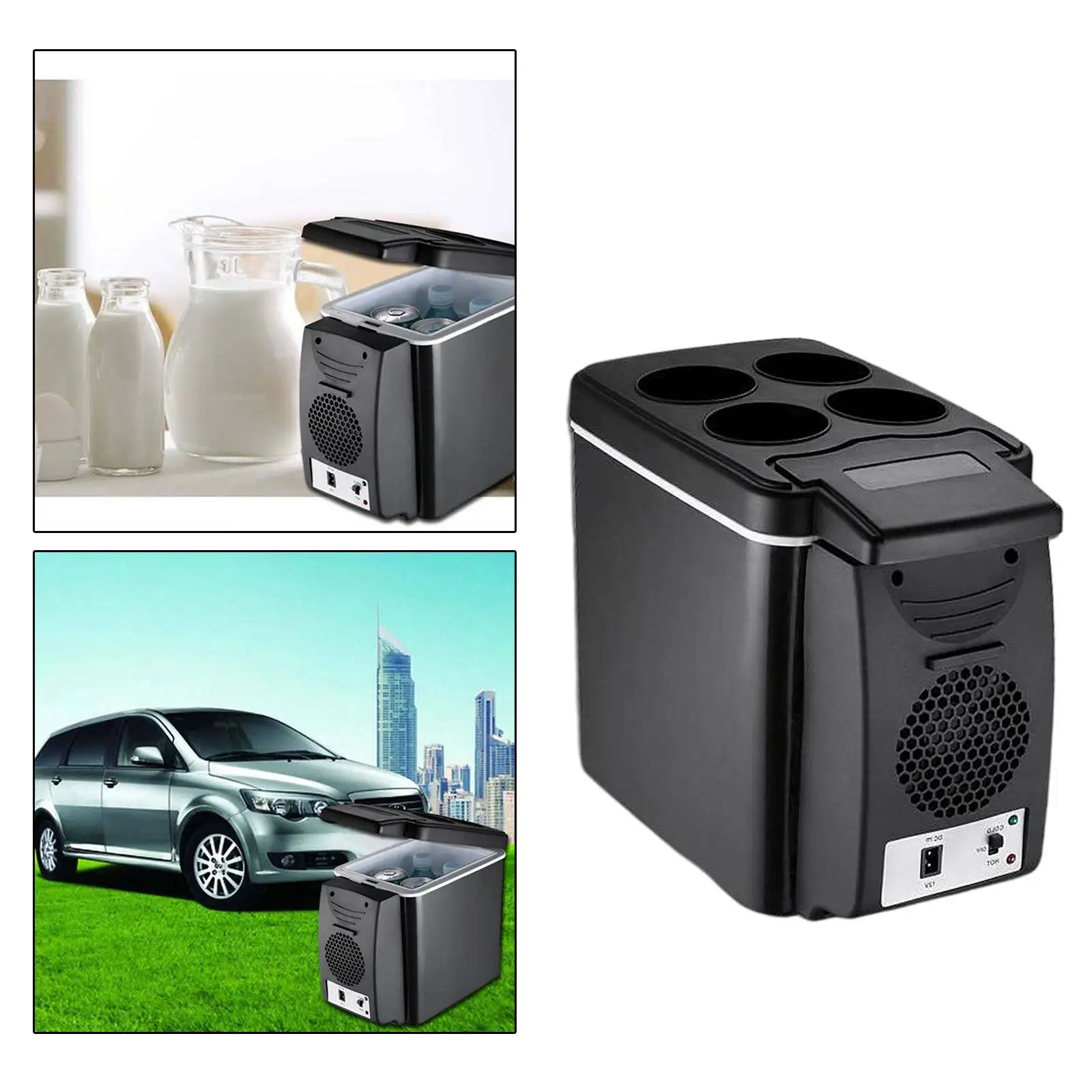 6L / 8 Can Portable Mini Car Fridge Refrigerator, Electric Cooler & Warmer AC 220V DC 12V, Convenient