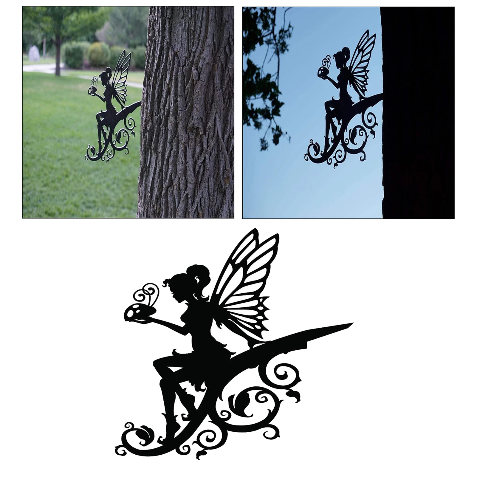 Decor Metal Art Fairy Silhouette Ornament for Home Decor Lawn Enterway Wall