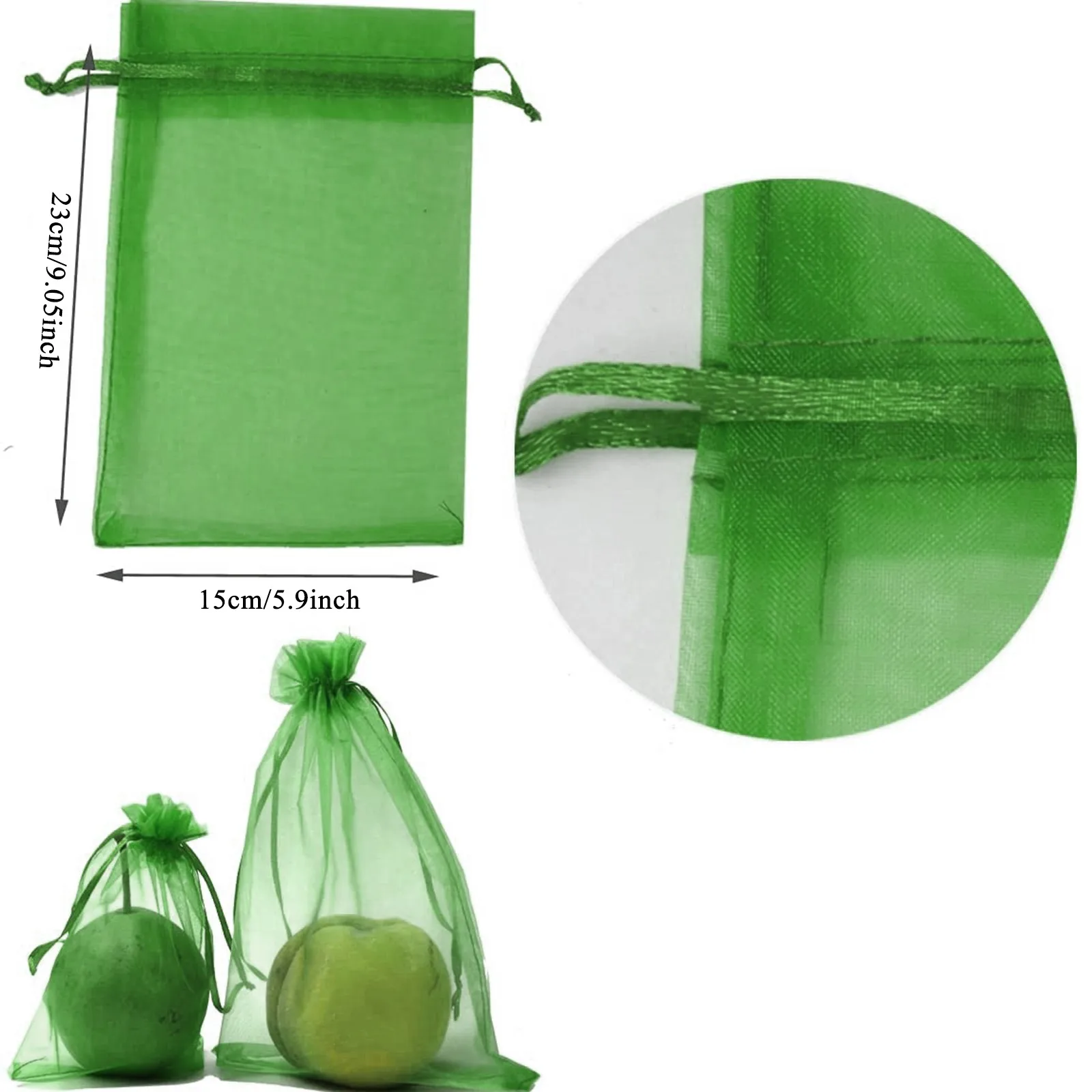 10pcs Fruit Mesh Bag Reusable Multi-functional Washable Anti Bird Drawstring 