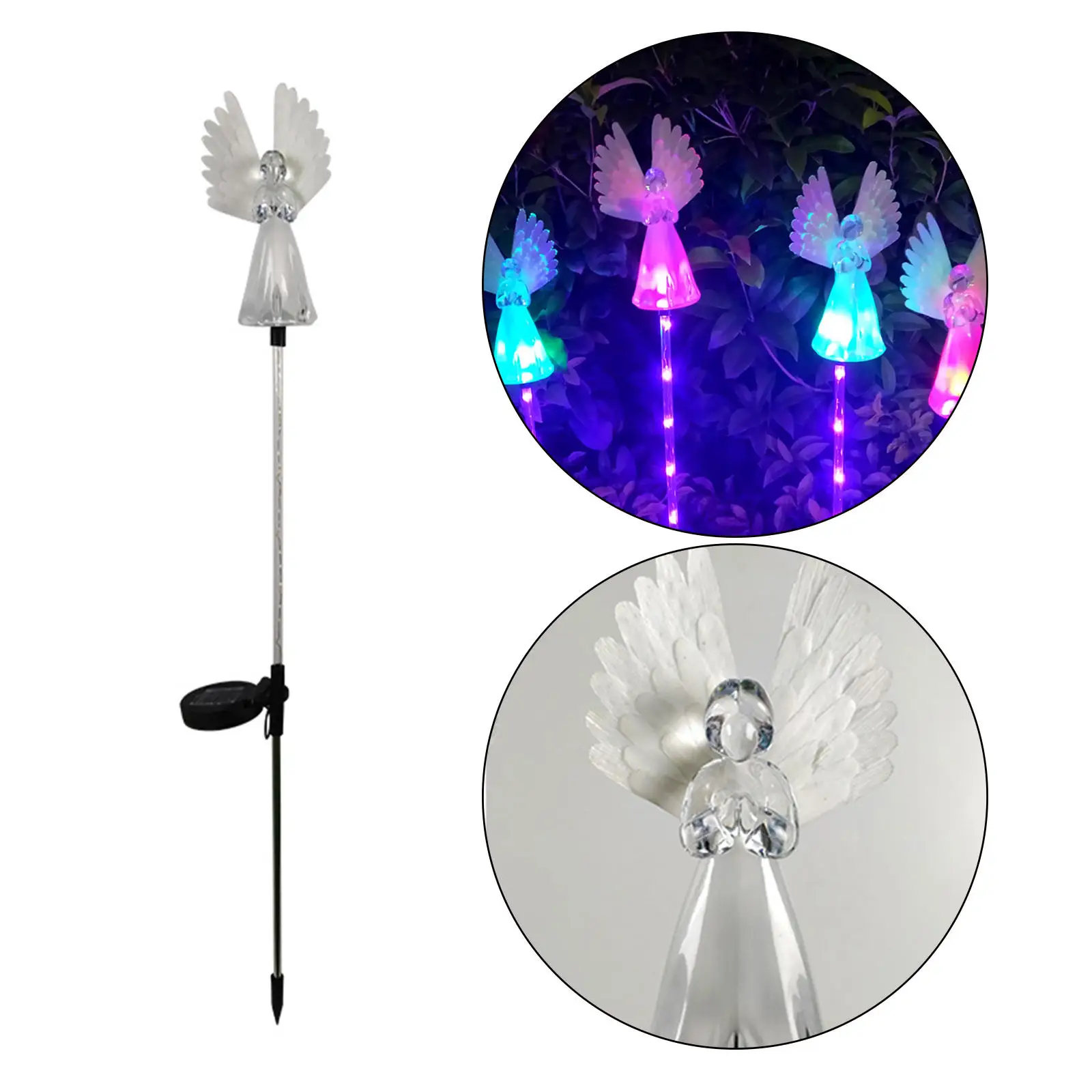 Stainless Steel Solar Angel Lights with Ground Stake Outdoor Street Pathway Lights Housewarming Gift