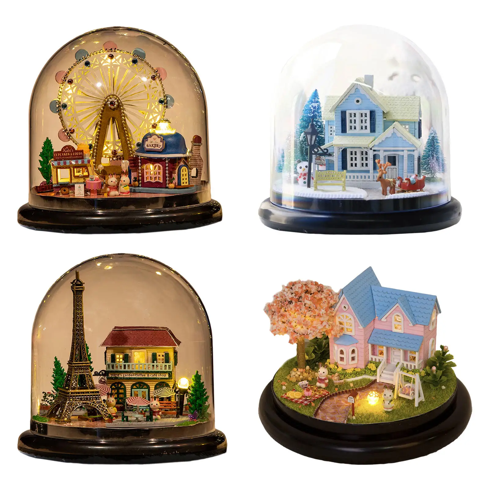 Dollhouse Assemble Kits Miniature DIY Handmade for Christmas Home Girls