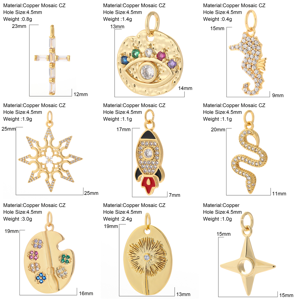 Kreuz Herz Türkische Böse Blaue Auge Charms Diy Anhänger Halskette Ohrringe Zubehör Machen Gold Farbe Charms für Schmuck Machen – Detail 1