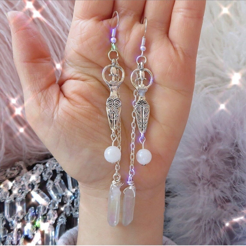 angel aura quartz earrings