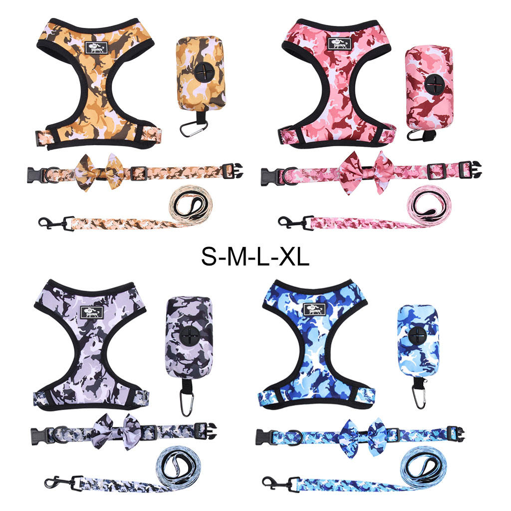 Dog Harness Set with Leashes No Choke Harnesses Vest for Training Travel Walking Running