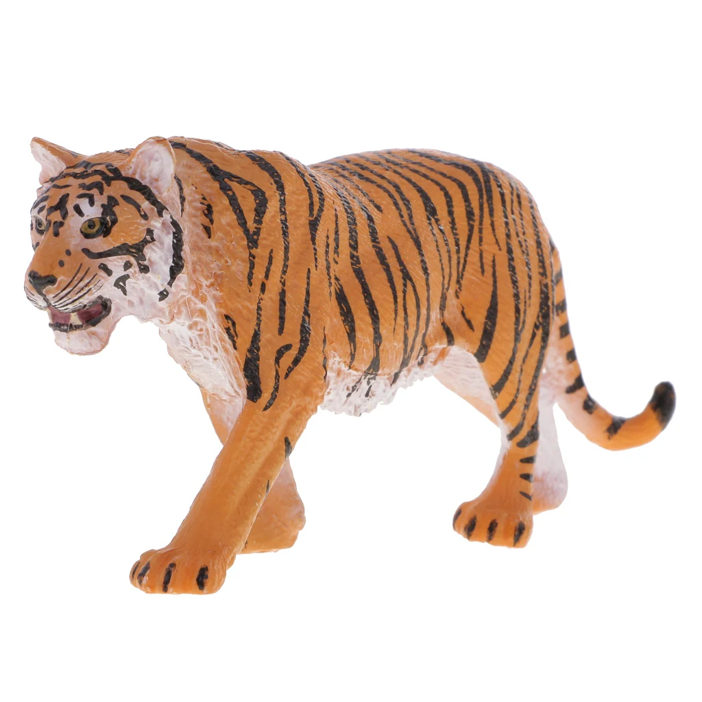 Simulation Wildlife Animals Siberian Tiger Model Action Figures Kids Toy Collectibles Home Decor Yellow