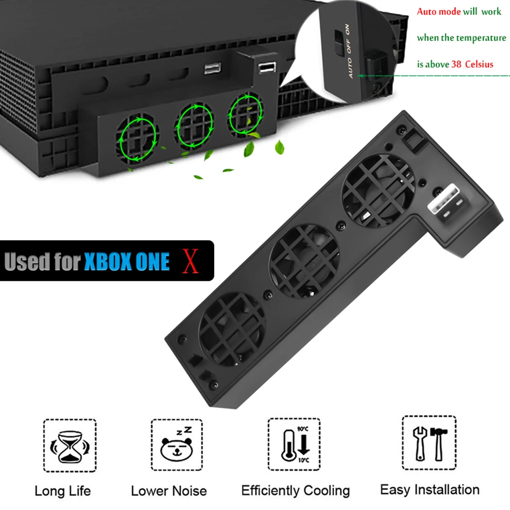 USB Cooling Fan for  One X Console, Cooling System for  One X with 3 Cooling Fans and USB Port - Only for  one X
