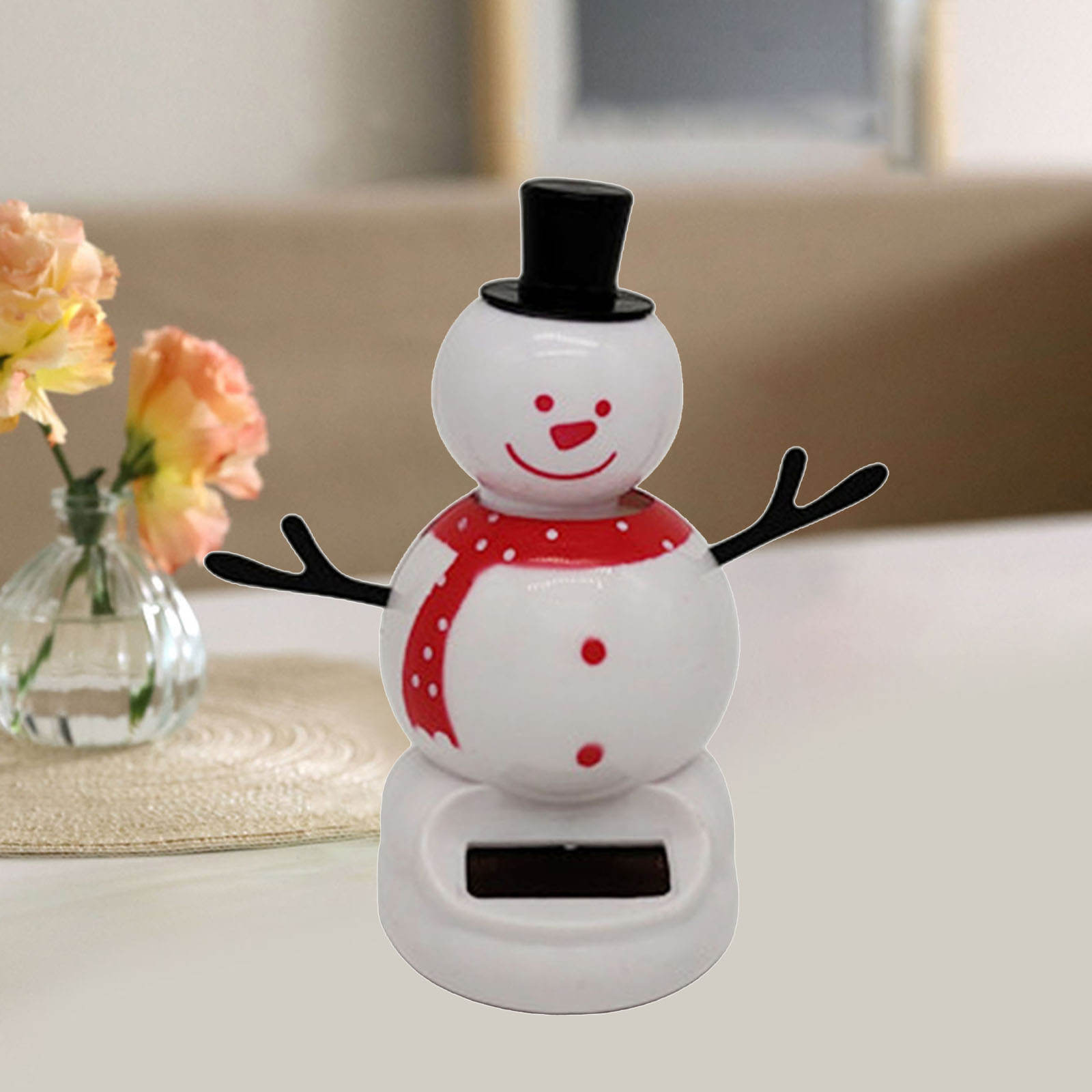 Solar  Dancing Snowman Bobblehead Doll Dancing Toy Car Accessories Xmas Gifts