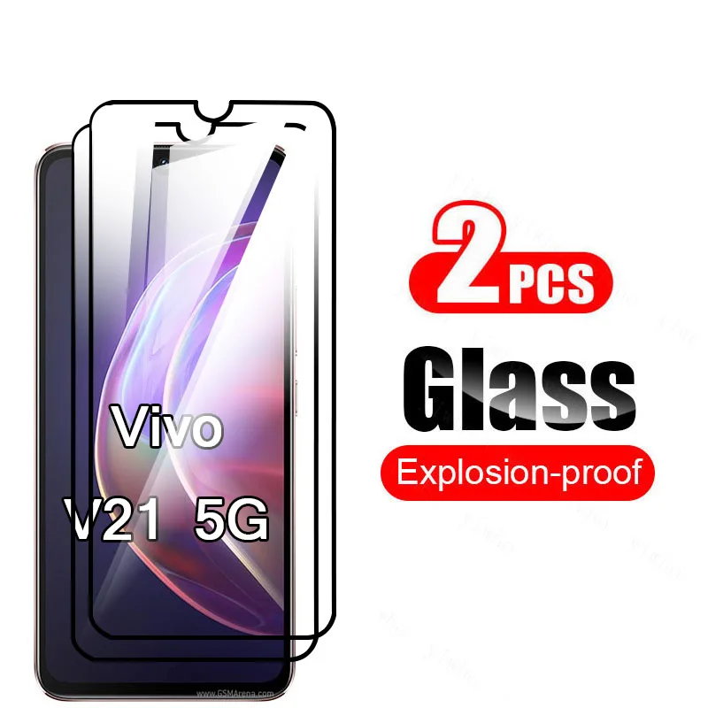 4in1 Tempered Glass For Vivo V21 V21e 4G 5G V 21 Screen Protector For vivi v21 e v20 Pro V20 SE vivo V21 5G 9H Protective Film molle phone pouch