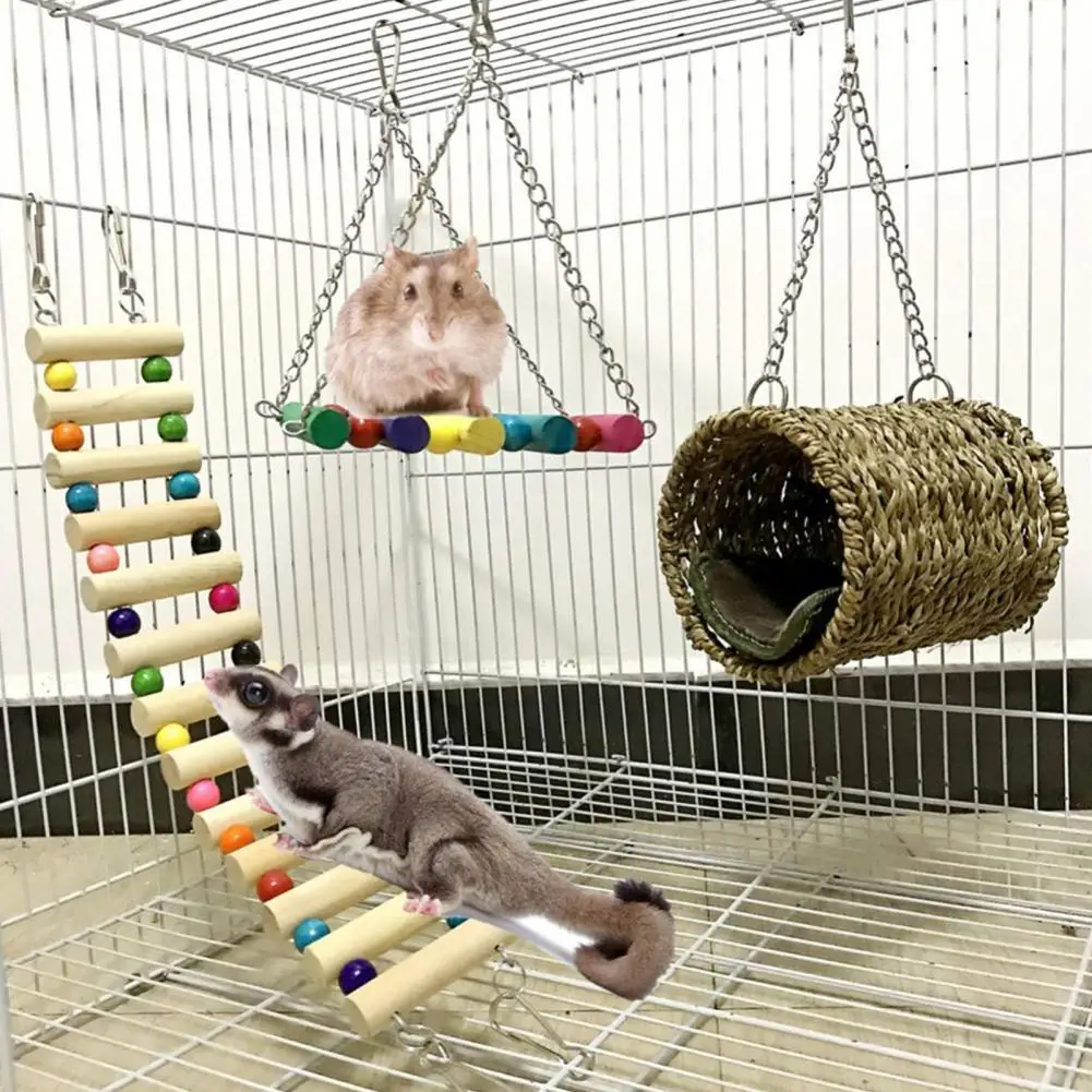 Eco Board Guinea Pig Hamster Hammock Slide Stairs Bed Nest Villa House Cage Toys 