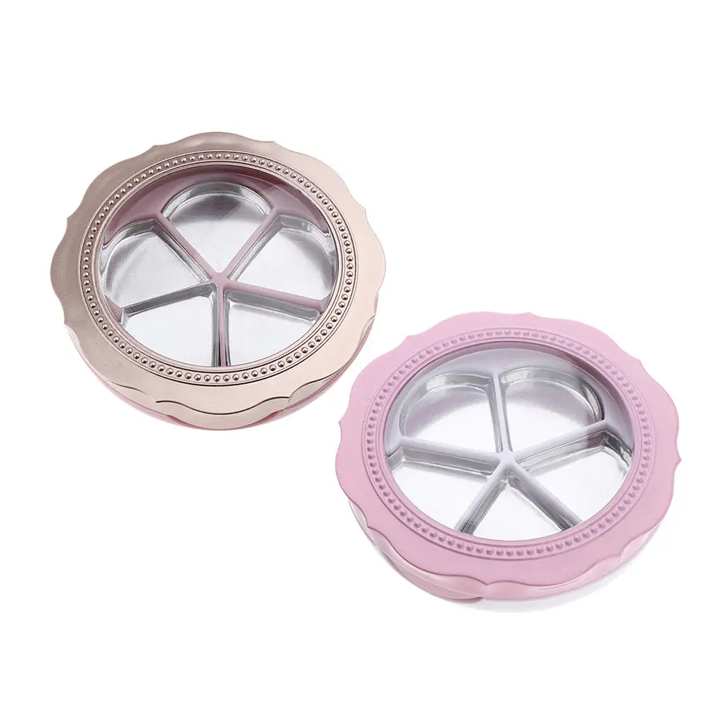 5 Slots Empty Eyeshadow Powder Blush Container DIY Cosmetic Lip Gloss Case Box Palette